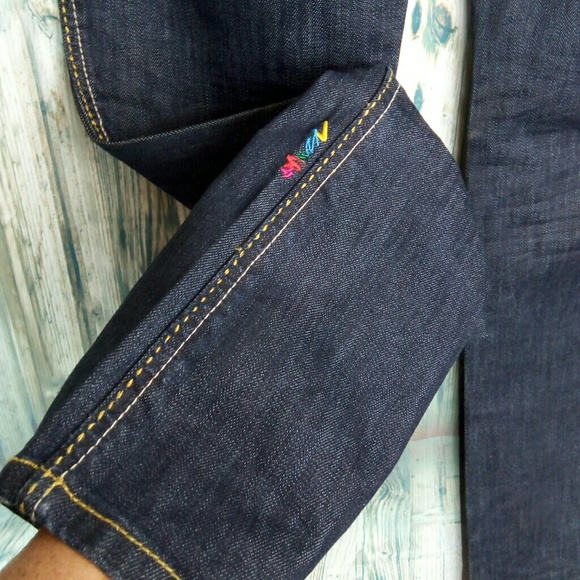 Coogi dark wash rainbow rhinestone pockets size 7/8 - Picture 4 of 8